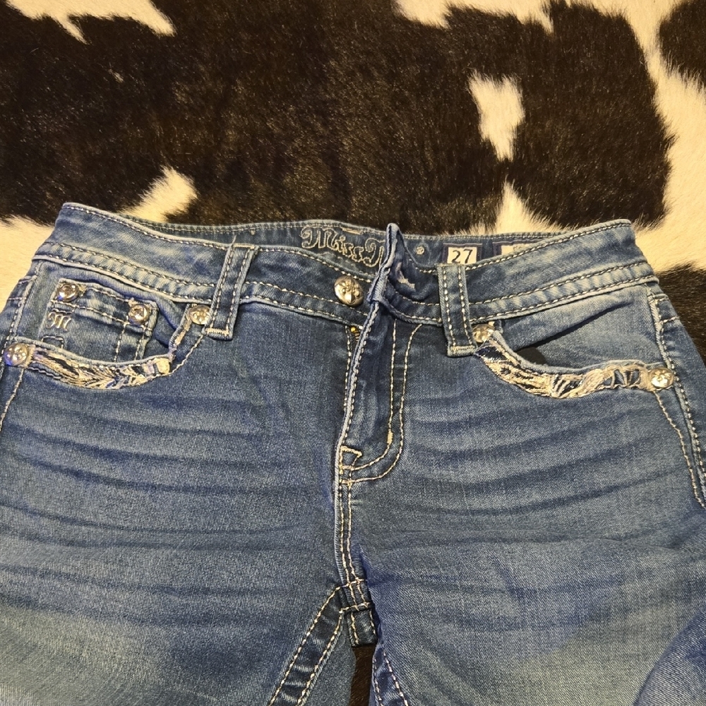 Miss Me Blue Jeans with Silver Embroidery - Picture 4 of 4